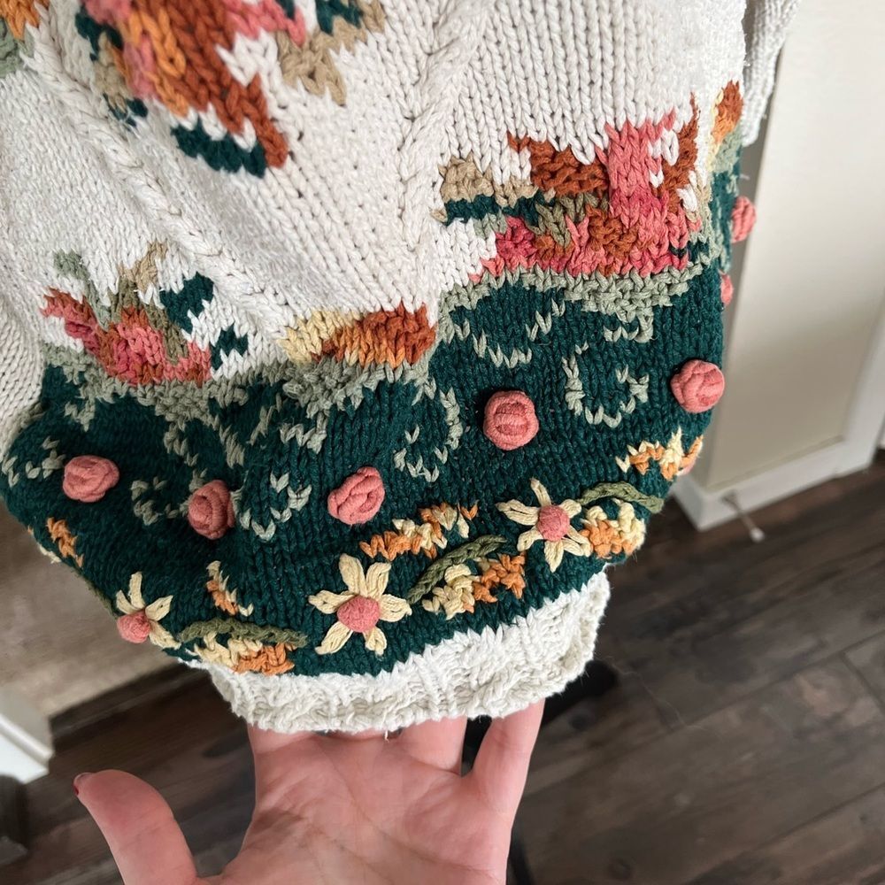 Vintage Crystal-Kobe Chunky Knit Sweater - Large - Picture 3 of 5